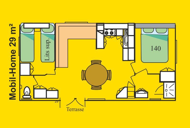 Location mobil-home 4 personnes 29m² la Tranche sur Mer